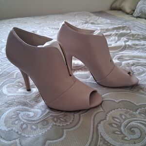 Women's Nude Peep-Toe Stiletto Booties